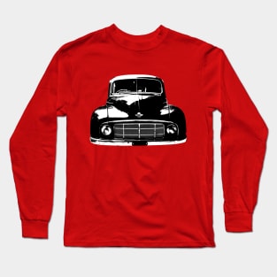 Morris Minor MM 1950s British classic car monoblock black and white Long Sleeve T-Shirt